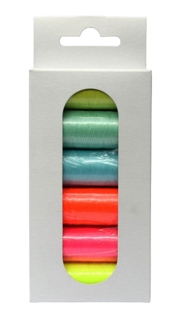 Kit Bobines de fil à coudre Couleurs Fluo et Pastels